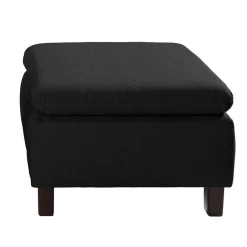 Sitzhocker*Pharao24 Schwarzer Polsterhocker Fernandez