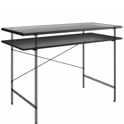 Glastische|Schreibtische*Pharao24 Schwarzer Schreibtisch Tora