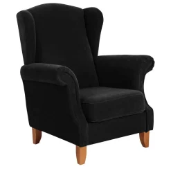 Ohrensessel*Pharao24 Schwarzer Sessel Batleys