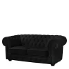 Pharao24 Schwarzes Chesterfield Ledersofa Vinzenzo> Polstermöbel|Wohnzimmercouch
