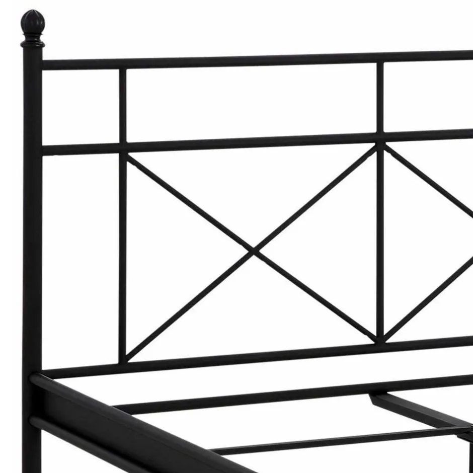 Pharao24 Schwarzes Metall Bett Lakos> Doppelbetten|Jugendbetten