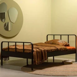 Einzelbetten|Metallbetten*Pharao24 Schwarzes Metall Bett Volgan