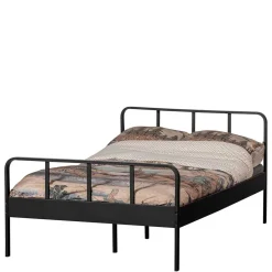 Einzelbetten|Metallbetten*Pharao24 Schwarzes Metall Bett Volgan