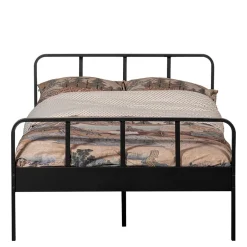 Einzelbetten|Metallbetten*Pharao24 Schwarzes Metall Bett Volgan