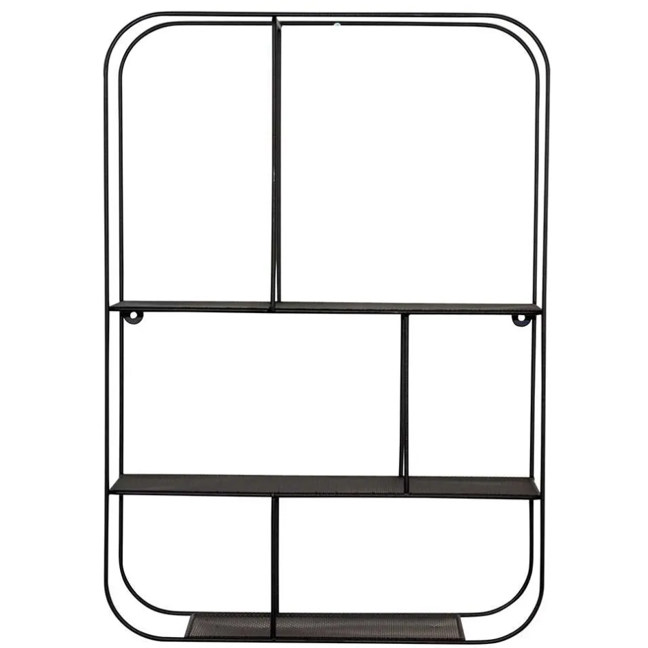 Hängeregale|Wandregale*Pharao24 Schwarzes Metallregal Saracan