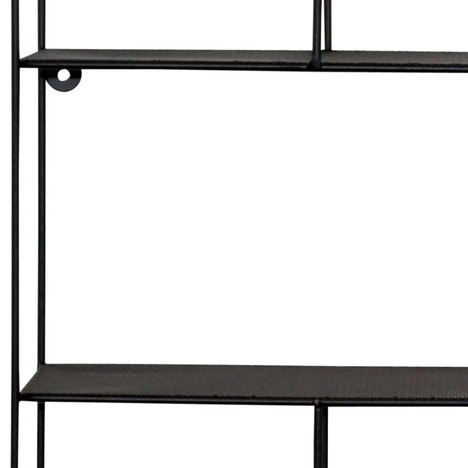 Hängeregale|Wandregale*Pharao24 Schwarzes Metallregal Saracan