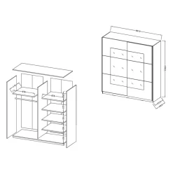 Jugendkleiderschrank|Schiebetürenschränke*Pharao24 Schwebetürenkleiderschrank Jannik