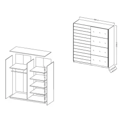 Kleiderschränke|Schlafzimmerschränke*Pharao24 Schwebetürenkleiderschrank Salassos