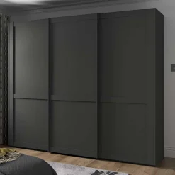 Schiebetürenschränke*Pharao24 Schwebetürenschrank Dunkelgrau Hierro