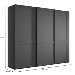 Schiebetürenschränke*Pharao24 Schwebetürenschrank Dunkelgrau Hierro