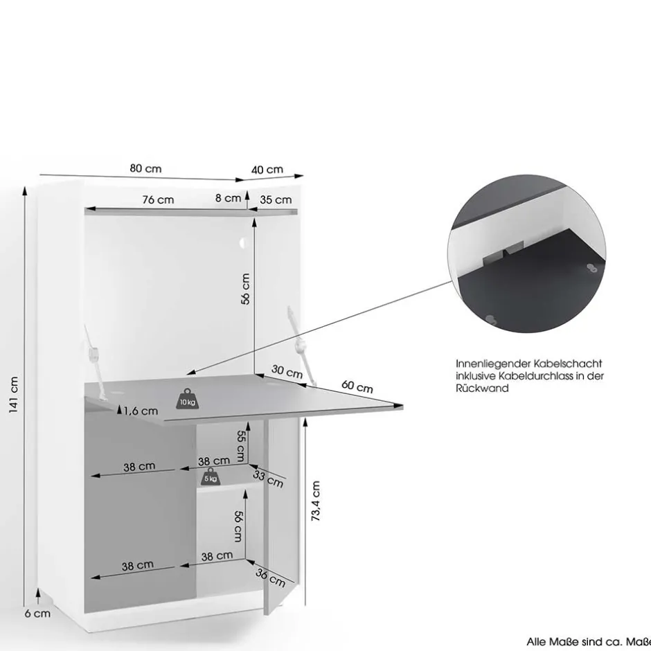 Pharao24 Sekretär Anylia> Schreibtische|Sekretäre