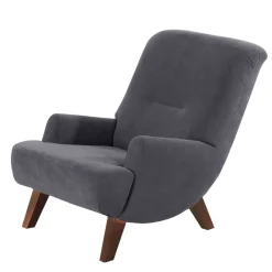 Relaxsessel*Pharao24 Sessel Anthrazit Velours Matrona