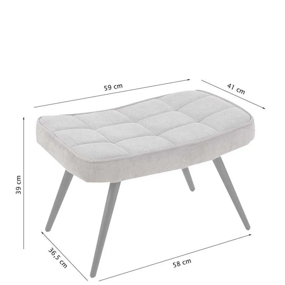 Pharao24 Sessel mit Hocker Nofre> Polstermöbel|Wohnzimmer Sessel