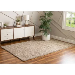 Teppiche*Pharao24 Shaggy Teppich Braun Grau Lurya