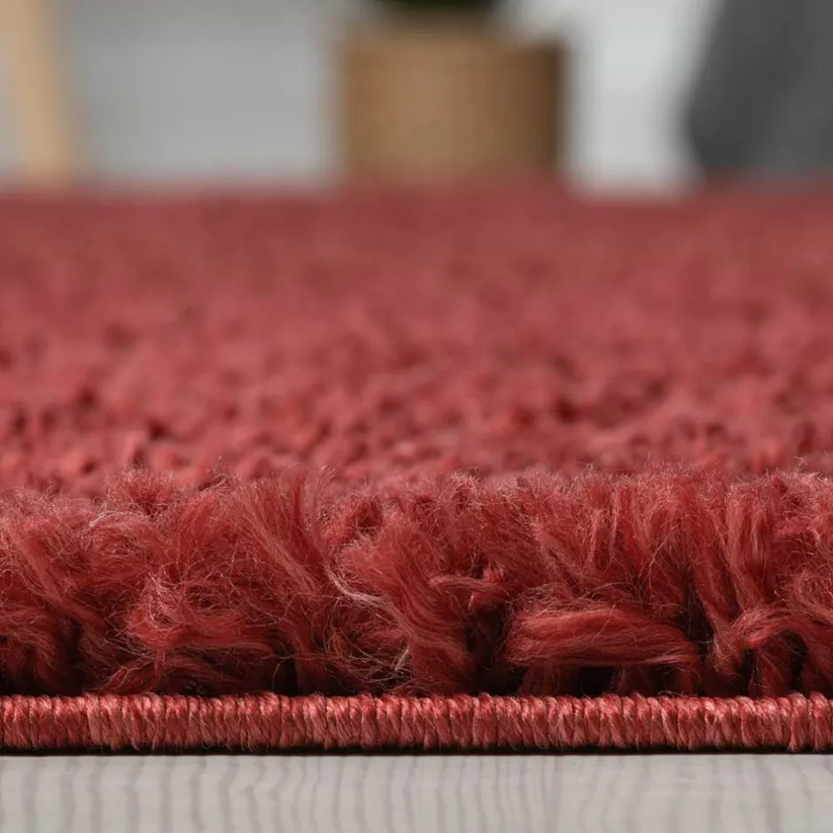 Pharao24 Shaggy Teppich Dunkelrot Fane> Teppiche