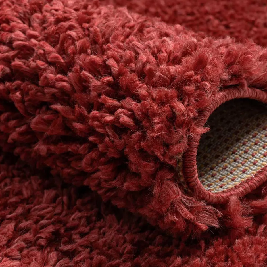 Pharao24 Shaggy Teppich Dunkelrot Fane> Teppiche