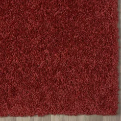 Pharao24 Shaggy Teppich Dunkelrot Fane><noscript><img width=