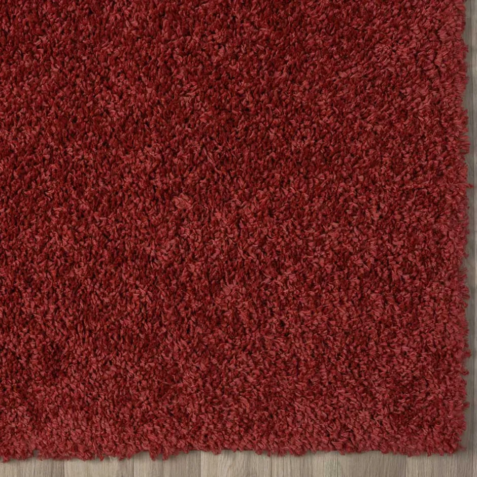 Pharao24 Shaggy Teppich Dunkelrot Fane> Teppiche