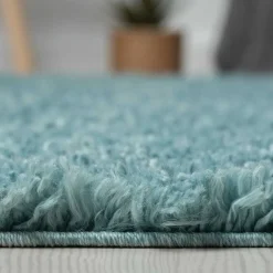 Teppiche*Pharao24 Shaggy Teppich Hellblau Wakono