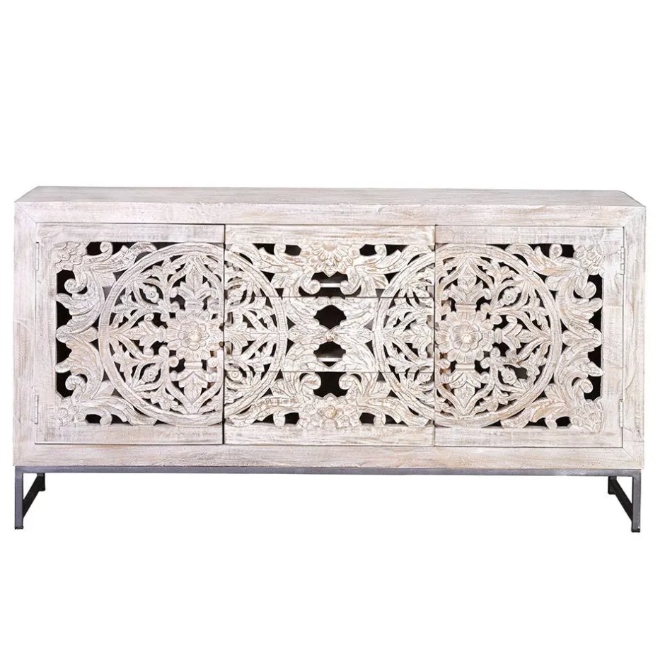 Massivholzmöbel|Küchenkommode*Pharao24 Sideboard Annatto
