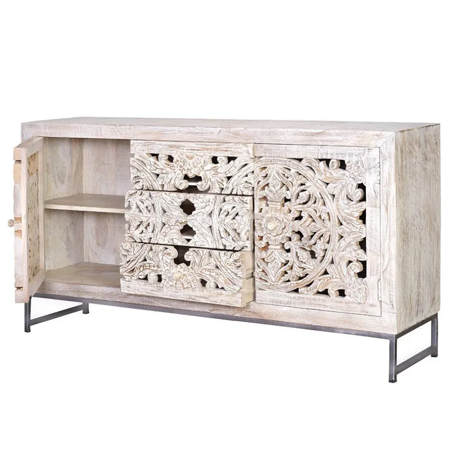 Massivholzmöbel|Küchenkommode*Pharao24 Sideboard Annatto