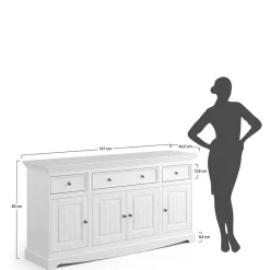 Massivholzmöbel|Küchenkommode*Pharao24 Sideboard Corao