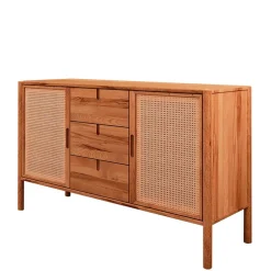 Küchenkommode|Esszimmerkommoden*Pharao24 Sideboard mit Rattan Türen Artjes