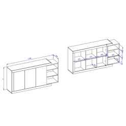 Pharao24 Sideboard mit Regal Prismo><noscript><img width=