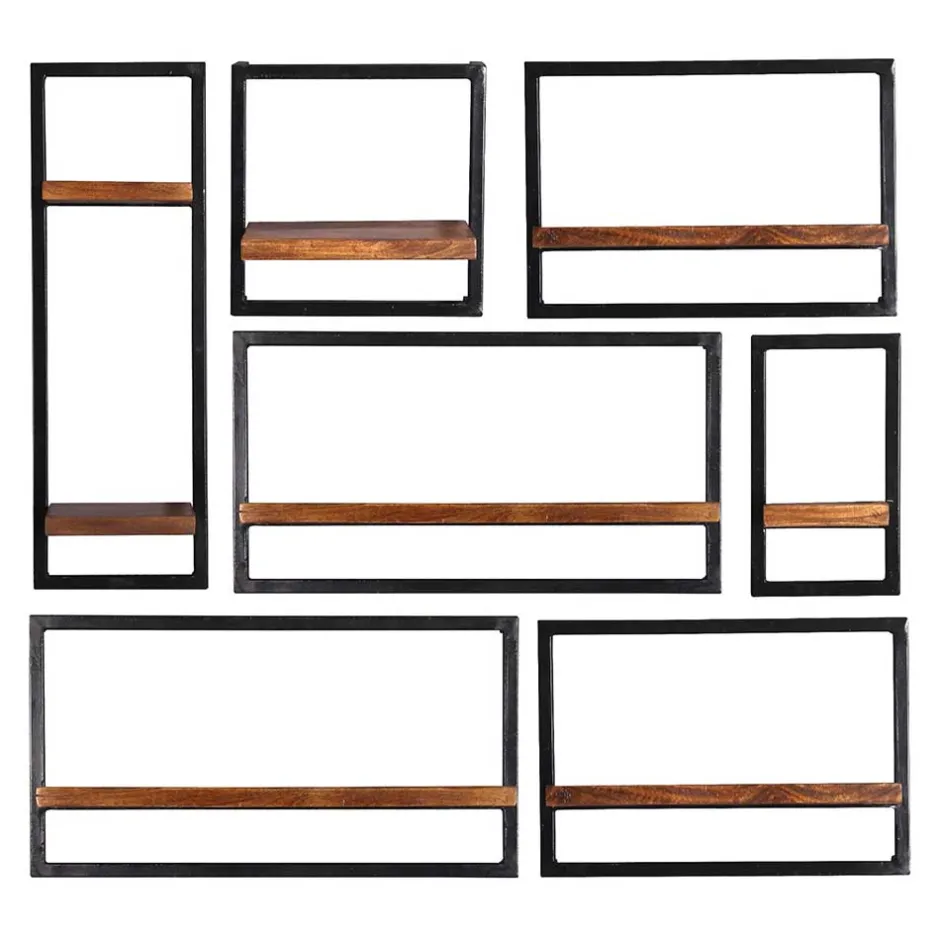 Hängeregale*Pharao24 Sieben Wandregale im Set India