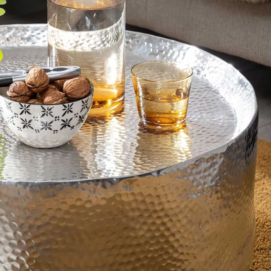 Pharao24 Silberner Couchtisch Lucie> Beistelltische|Couchtische