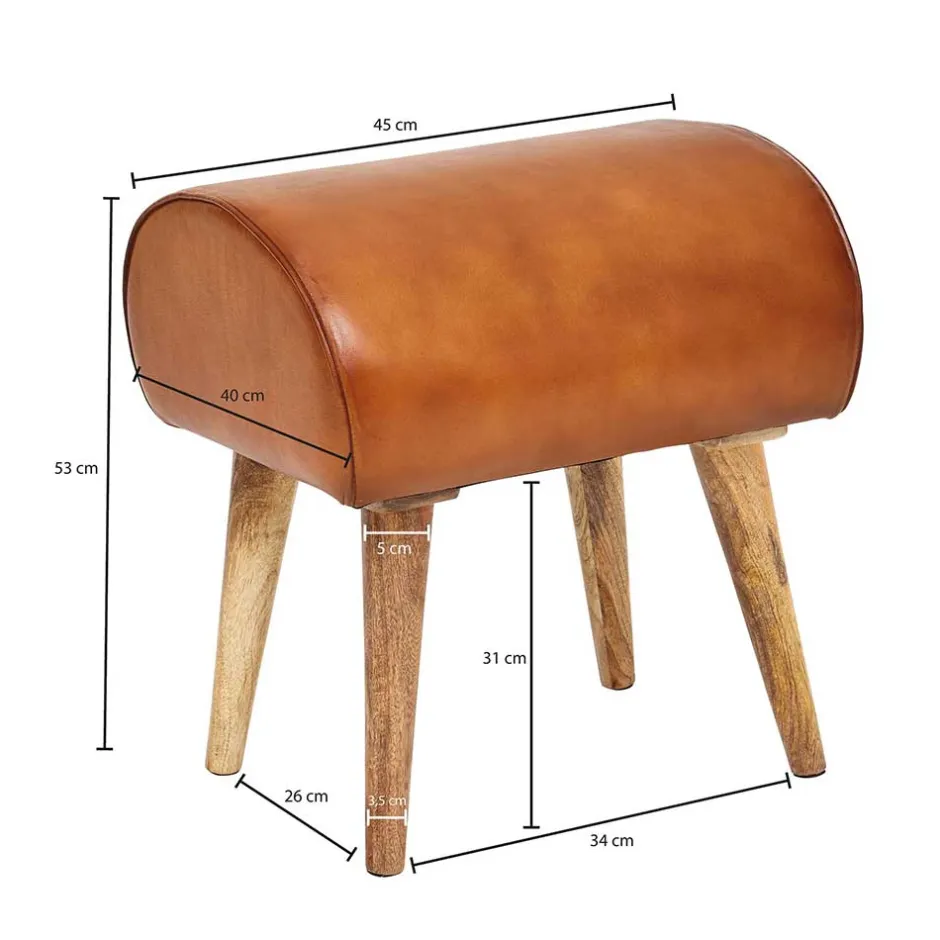 Sitzhocker|Garderobenhocker*Pharao24 Sitzhocker Brown