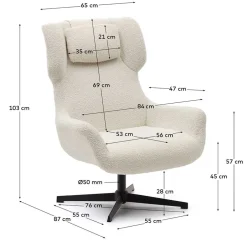 Ohrensessel*Pharao24 Skandi Design Drehsessel Vartinique