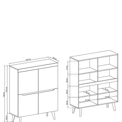 Pharao24 Skandi Design Wohnwand Tomya><noscript><img width=