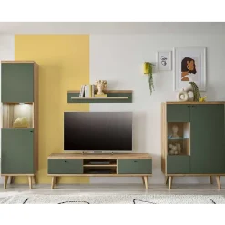 Pharao24 Skandi Wohnzimmermöbel Lora> Wohnwand 300 Cm