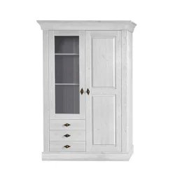 Vitrinenschrank|Wohnzimmervitrinen*Pharao24 Skandinavischer Landhaus Vitrinenschrank Mures