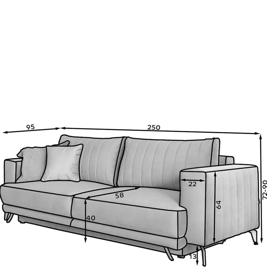 2 Sitzer Sofa|Schlafsofas*Pharao24 Sofa Bett Bostan