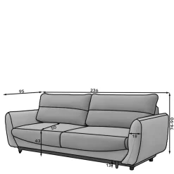3 Sitzer Sofa|Schlafsofas*Pharao24 Sofa Cranies
