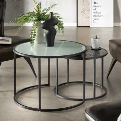 Pharao24 Sofa Tisch Set Runco> Glastische