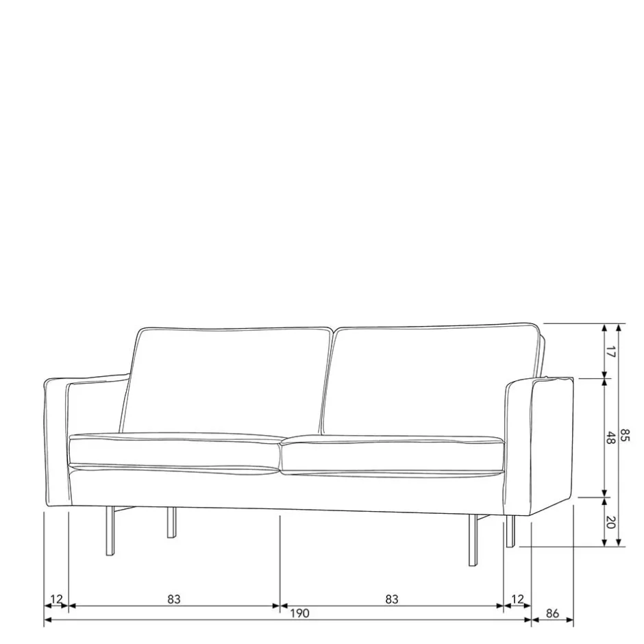 2 Sitzer Sofa*Pharao24 Sofa Vanillin