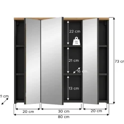 Pharao24 Spiegelschrank Alexandro><noscript><img width=