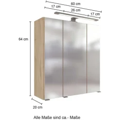 Pharao24 Spiegelschrank mit LED Longos><noscript><img width=