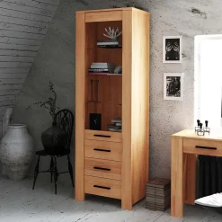 Pharao24 Standvitrine Lasmus> Wohnzimmerschrank|Massivholz Schränke