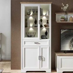 Pharao24 Standvitrine Vronata> Vitrinenschrank|Büchervitrinen