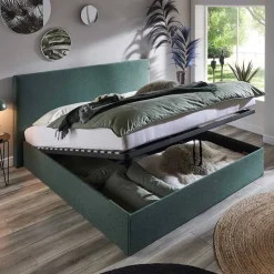 Pharao24 Stauraumbett Dunkelgrün 140x200 cm Florynn><noscript><img width=