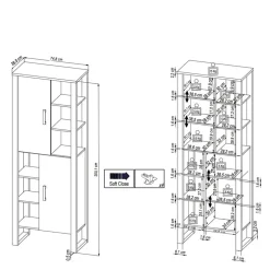 Vitrinenschrank*Pharao24 Stauraumelement Besi