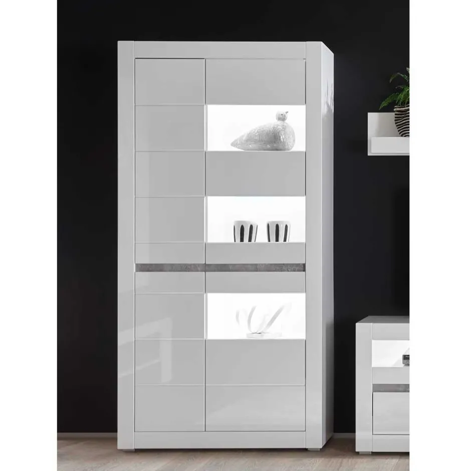 Wohnzimmerschrank|Vitrinenschrank*Pharao24 Stauraumvitrine Novinza