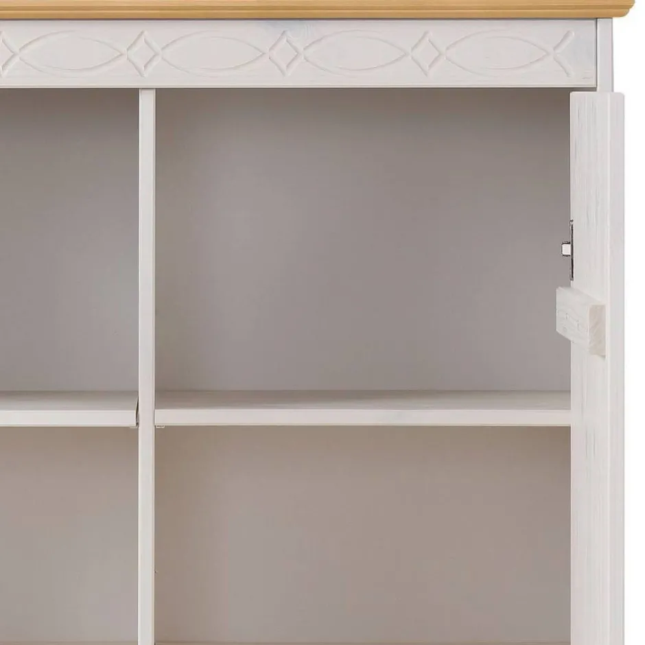 Pharao24 Stauraumvitrine Regine> Küchenkommode|Massivholz Kommoden