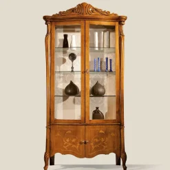 Pharao24 Stilmöbel Vitrine Savolina> Massivholzmöbel|Wohnzimmerschrank