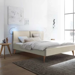 Doppelbetten|Polsterbetten*Pharao24 Stoffbett Beige Laan