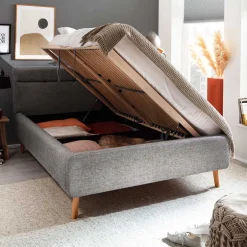 Funktionsbetten|Schubkastenbetten*Pharao24 Stoffbett mit Stauraum Cumbia
